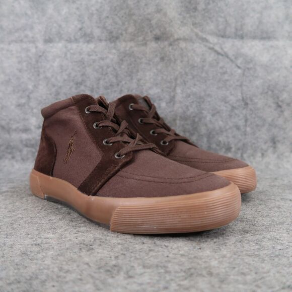 Polo Ralph Lauren Other - Polo Ralph Lauren Shoes Kids 5 Sneaker Chukka Casual Leather Canvas Boys Brown